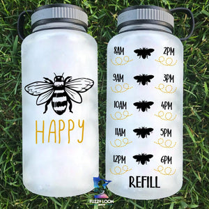 Bee Happy | Motivational Water Bottle | 34 oz