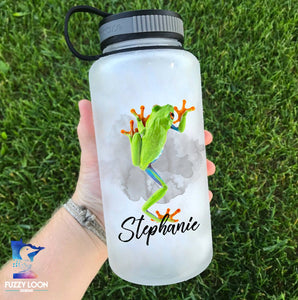 Personalized Frog Water Bottle | 34oz
