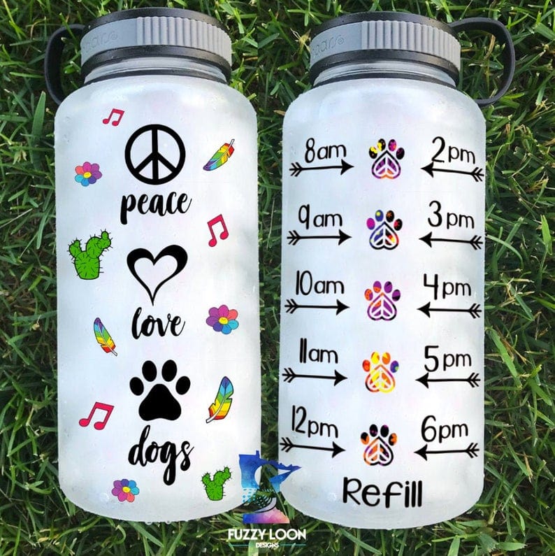 Peace Love Dogs Water Bottle | 34oz