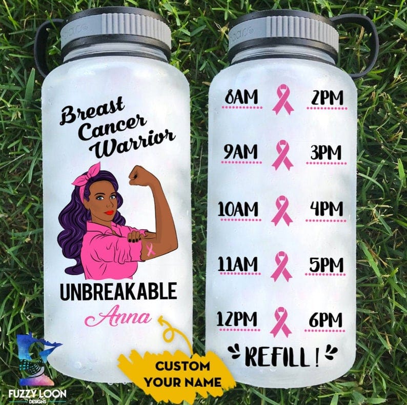 Breast Cancer Warrior Water Bottle | 34oz