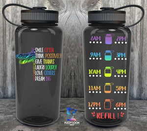 Rainbow Dragonfly Water Bottle | 34oz