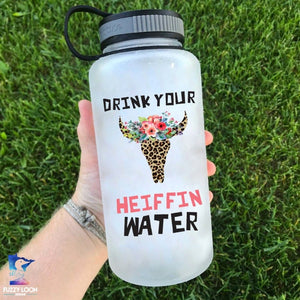 Drink Your Heiffin Water Leopard Print Water Bottle | 34oz